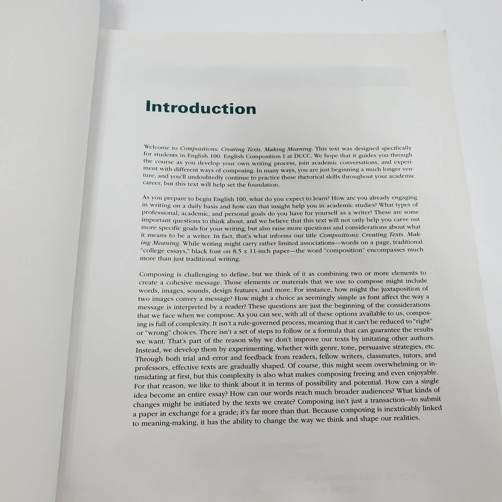 Pearson Compositions: Creating Texts - Making Meaning DCCC Textbook